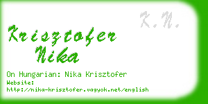 krisztofer nika business card